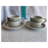 Buffalo China 2 cup & saucer sets