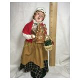 Byers Choice Carolers, Woman w/wassail pot, 12.5'H