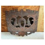 Vtg French carved wood wall letter holder