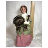 Byers Choice Carolers, wig maker, 12.5'H
