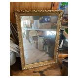 Wood goldtone Mirror, 35x42'