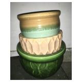 3 Ceramic planters - largest 8'd x 7ï¿½h (no ship)