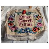 Needlepoint Home Sweet Home tapestry, 18x15'