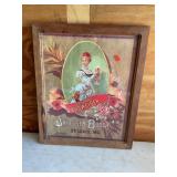 Framed Vtg Anheuser Busch Budweiser Girl, 15x19'