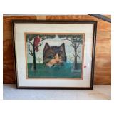 Framed art print of 'The Cat', 28x24ï¿½