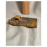 Vtg  long bed stake truck, Tootsie toy? Shows