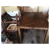 High top dining room table w/built in leaf,6 chair