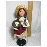 Byers Choice Caroler, girl w/chicken & eggs, 10'H