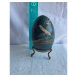 Vtg. Brass cloisonnï¿½ enamel egg trinket box