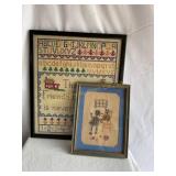 2 cross  stitch, largest 12x14'