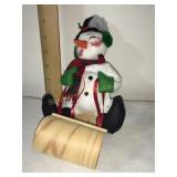Annalee Mobilitee Doll-1994 Snowman on wooden