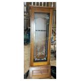 Wood gun cabinet w/glass door, bottom storage