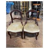 2 Victorian style balloon  back side chairs,