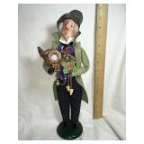 Byers Choice Caroler, clock maker, 13.5'H