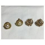 14 kt 2 pr. pierced earrings, .18 oz.
