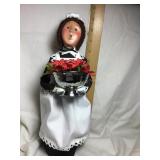 Byers Choice Caroler, lady maid w/poinsettias,