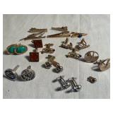 Misc cuff links, tie bars, Swank, Hickok, Pioneer