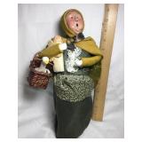 Byers Choice Caroler, woman shopper w/goose, 13'H