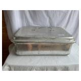 Aluminum roasting pan w/ lid, 22' x 8ï¿½ x 17ï¿½