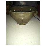 Handmade pottery colander - signed 9'x5ï¿½