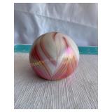Hand blown milk glass? Paperweight 2.5'd