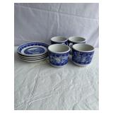 B & O radio railroad China 4 cups & saucers