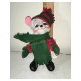 Annalee Mobilitee Doll- 6'H grey Christmas mouse