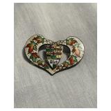 Sterling Silver Enamel Brooch Canadian Coat of