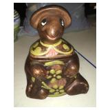 Turtle ceramic cookie jar 13'h