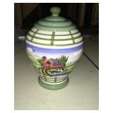 Farm scenery ceramic cookie jar 9'h
