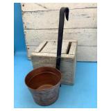 Copper liquid measure ladle w/long handle, 11.5'H