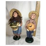 Byers Choice Carolers, Autumn boy & girl, 9.5'H,