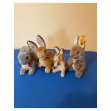 Steiff W. Germany 4 Rabbits - manni,hoppy, (1 not