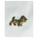 9 kt gold Scottish terrier dog pin/brooch, 1'W,