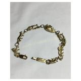 10 kt Noahï¿½s Ark bracelet, 6 1/2'L w/6 animals,