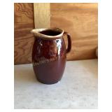 Hull oven proof 9' pottery drip glaze pitcher