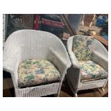 Wicker chair & rocker w/cushions 32' x 32ï¿½,