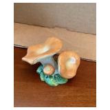 Herend Hungary mushroom figurine, 3'W