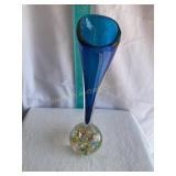 Glass paperweight vase 11.5'h