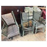 3 wicker chairs, shows wear