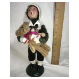 Byers Choice Caroler W/Teddy, 9.5'H
