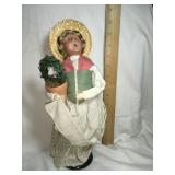 Byers Choice Caroler W/potted ivy, 13'H