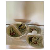 2 pcs hand painted in Italy by Mancioli- divided
