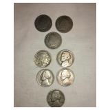 8 Nickels: 3-Liberty Head V nickel-1902,2-1910;