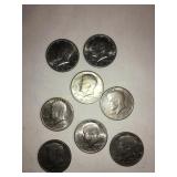 8 Kennedy half dollars- 1971