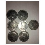 7 Kennedy half dollars- 1972 -1(d)