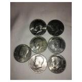 7 Kennedy half dollars - 1974