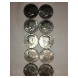 10 Kennedy Half dollars- 1776-1976 - 2(d),8(n/m)
