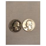 2 Washington quarters- 1947-1(s)