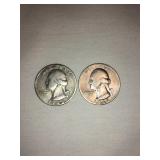 2 Washington quarters- 1945(d),1946